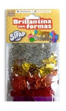 Brilliant Sifap Glitters with Shapes X 5 Bags Mod. Happy Birthday 0