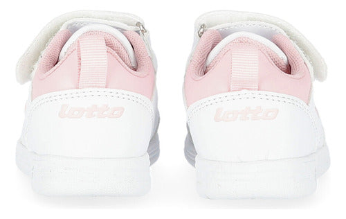 Lotto Set Ace Amf Xviii Velcro Girls' Sneakers in White and Pink 2