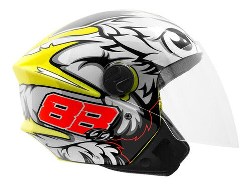 Casco New Liberty Three Gp 88 Amarillo Brillo Con Visor T 56 2