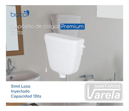 Hanging PVC 12L Toilet Tank with Chain Flush 52400 1