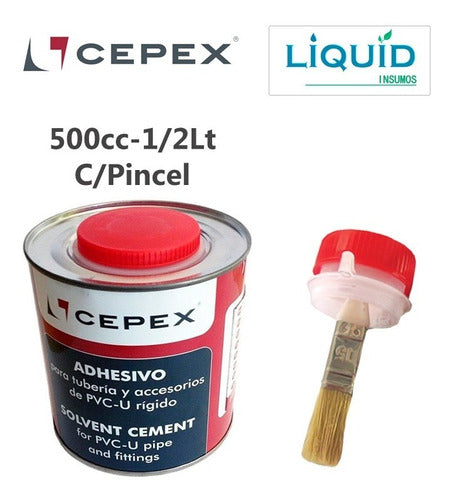 Cepex Adhesive Glue for PVC 500cc - With Brush 1