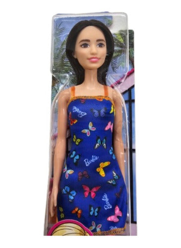 Muñeca Barbie Vestido Azul Basica Mattel Original 2