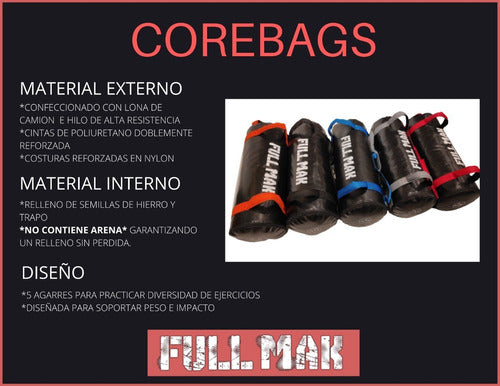 Full Mak Sandbag Corebag Bolso Con Manijas 20 Kg Functional Crossfit 3