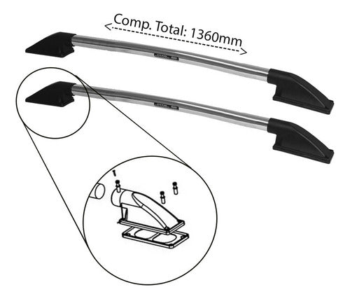 Rack Teto Longarina Ranger 2008 2009 2010 2011 2012 Cromado 1