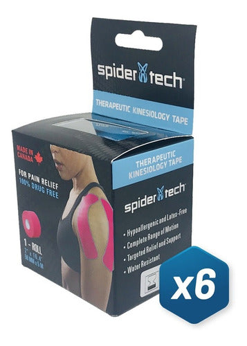 SpiderTech Kinesiology Tape Neuromuscular Spidertech / Pack of 6 25