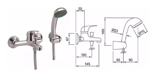 Peirano Lugo Bath and Shower Monobloc Exterior Faucet 2