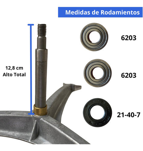 Drean Kit Eje Soporte Tambor Rulemanes Lavarropas Exc 166 1