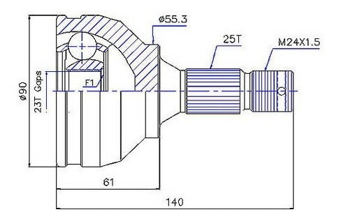 TRC 112 K Homokinetic Joint Wheel Side Peugeot 205 1996-202 1