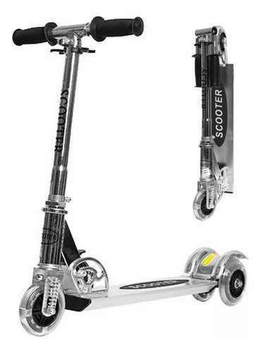 California Aluminum 3-Wheel Scooter with Lights, Foldable, Includes Carry Bag 1