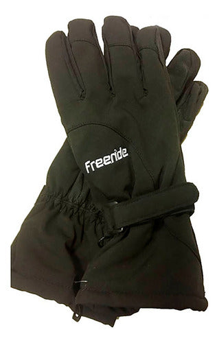 Freeride Unisex Black Snow Gloves Reinforced 7