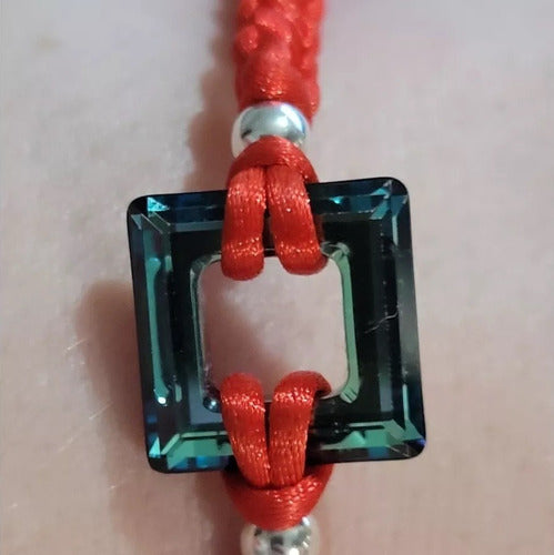 Rectangular Crystal Swarovski-Like Macramé Bracelet 2