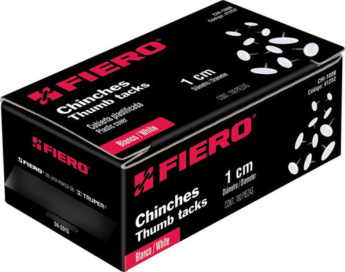 Fiero Chinches Acero Negras Pizarra Cartelera Corcho Caja 100u 1