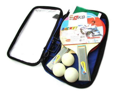 Ping Pong Set in Carry Case with Paddles, Balls, Net, and Supports 2