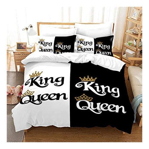 Joleycor Black and White Duvet Cover Set - 3 Piece Bedding Set for King and Queen Size 0