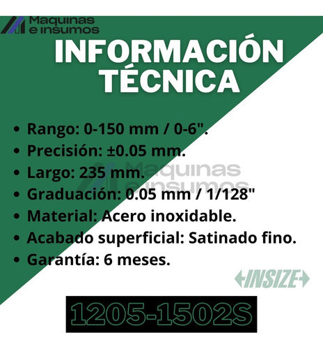 Calibre Mecánico 0-150 Mm Insize 1205-1502s 4