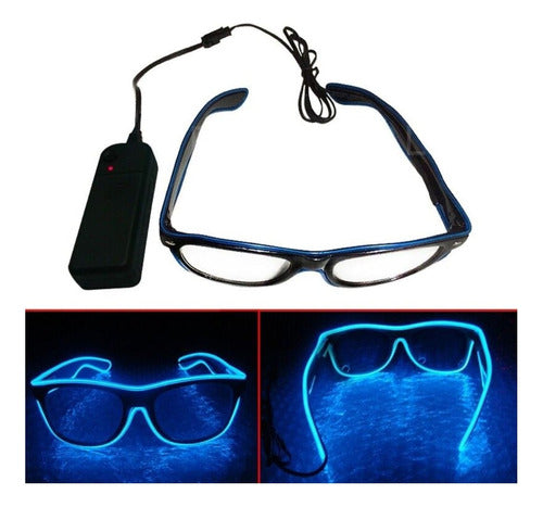 Generic Lentes Led Neon Fiestas Electronica Rave Bodas Azul L24 1