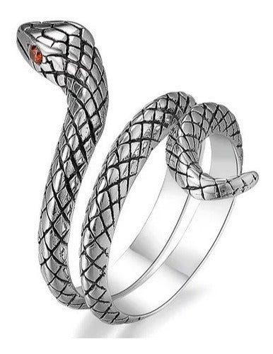 Rose.Mvd Adjustable Silver Plated Snake Ring 0