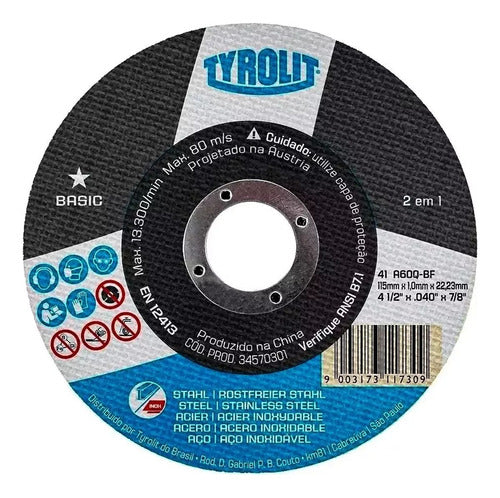 Tyrolit Eco Basic Cutting Disc 115x1mm, 22.23 Ty-eco1151 Metal 0