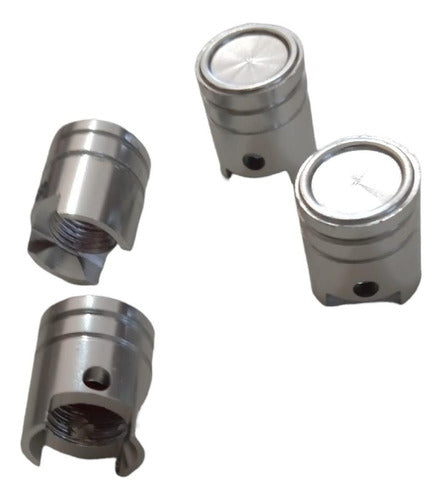 UKKO Kit 4 Tapas De Valvulas Aluminio Piston Para Rueda Auto Moto 0