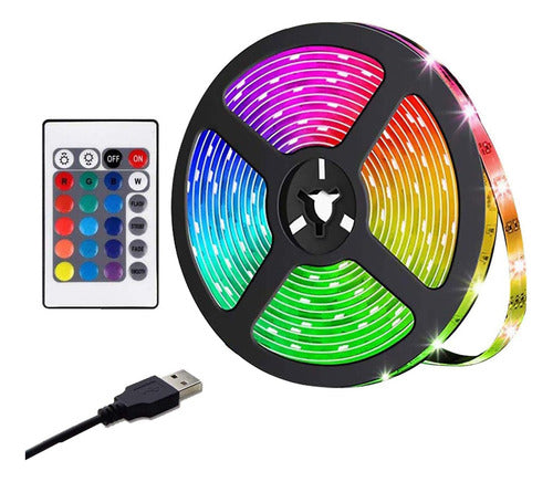 RGB LED Light Strip USB 2m TV PC Remote Control Tuning 0