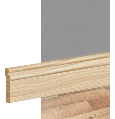 Natural Pine Wood Baseboard Trim 69mm Molded Strip 3m 0