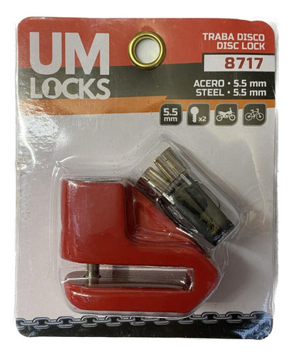 Um Locks Traba Disco Bici Moto 5.5 Chico No Alarma 3