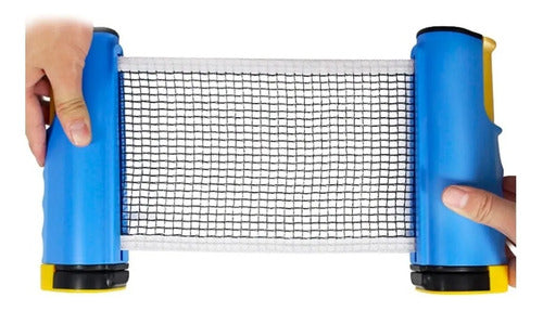 Donic Ping Pong Kit: 2 Protection Line 400 Rackets + 6 Jade Balls + Retractable Red Net 3