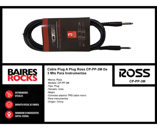 Ross Cable Plug A Plug CP-PP-3M 3 Mts for Instruments 1