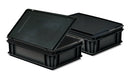 Storage Compat 12 Stackable Plastic Containers 4312A 40x30x12cm + 3 Black Lids 0