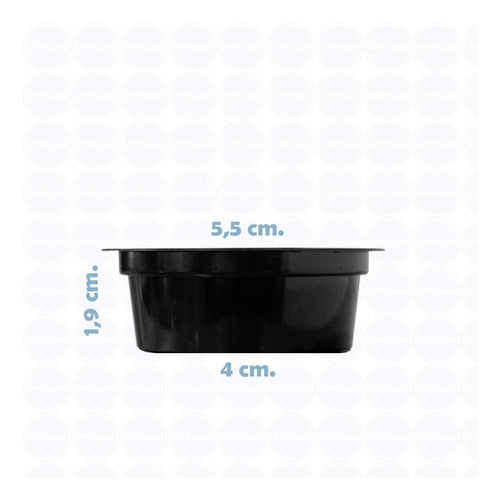 Plastivas Salsa Pot with Lid Black 25cc - Dips Delivery X2000 U 1