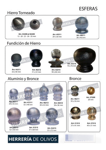 Herrería de Olivos Aluminum Sphere for Gate - Pack of 10 Units 2