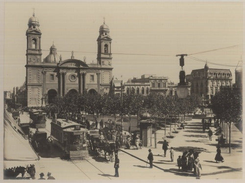 Montevideo Antiguo Plaza Constitución 1910 - Lámina 45x30 Cm 0