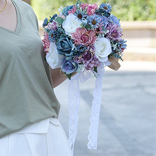 Mojun Artificial Flower Wedding Bridal Bouquet 3