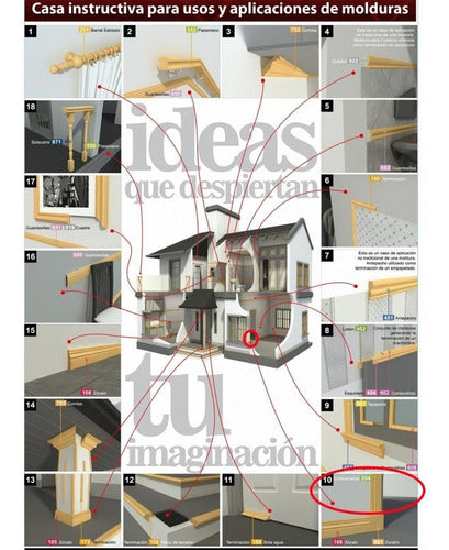 Decoforma Clear Finger Joint Wood Frame ½" x 2" x 3.05m #200 6