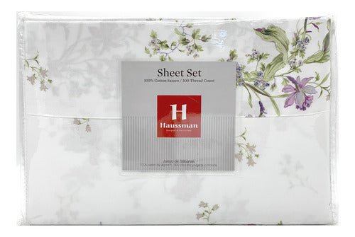 Luxurious 300 Thread Count 100% Cotton Queen Sheets Set - Various Models 55