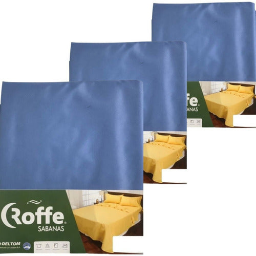 Pack of 3 Adjustable Queen Size Sheets 220 X 240 Cm - Roffe 65