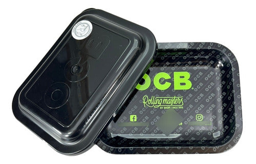 OCB Metal Rolling Tray with Lid 19x14cm - Candyclub 2