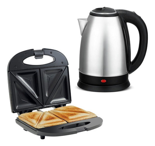 Cover Electric Kettle + Electric Sandwich Maker Combo 0