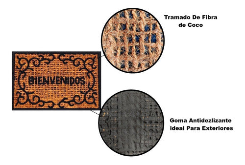 Buenos Aires Bazar Entry Coir Doormat with Rubber Backing 74