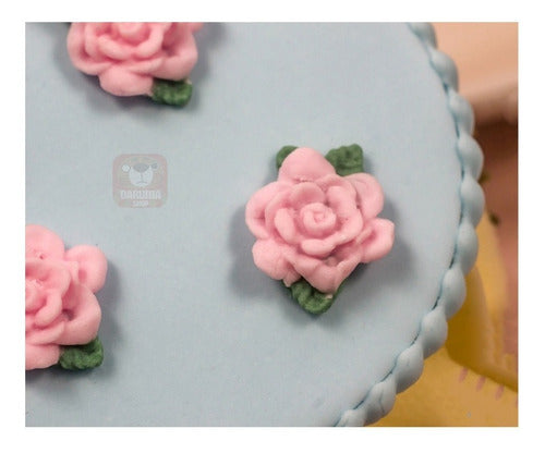 DarumaShop Silicone Flower Mold - Pink Rose Baking Fondant 4