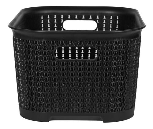 Set of 10 Large Rattan-like Plastic Organizing Boxes 53x33x29 8