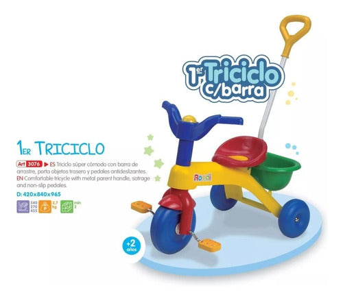 Rondi Tricycle 1st Tricycle with Push Bar 1