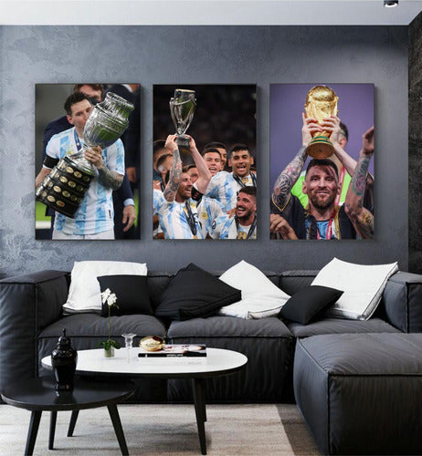 Ahi Tenes la Puerta Cuadro Leo Messi 60x90 Argentina Campeón Copa Del Mundo 3