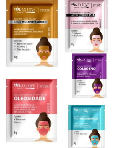 Max Love Peel Off Facial Masks X 5 Assorted 8g 0