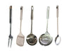 Set of 5 Stainless Steel Kitchen Utensils Fork Ladle Spatula 0