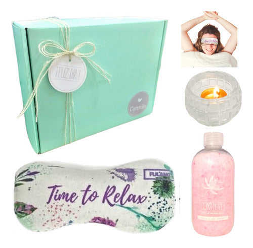 Relaxation Gift Box Set - Rose Aroma Spa Kit for a Happy Day - Set Relax Caja Regalo Box Rosas Kit Aroma Spa N48 Feliz Día