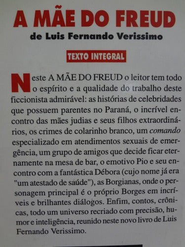 3 Livros Luis Fernando Veríssimo Ed Mort  A Mãe Do Freud + 1 5