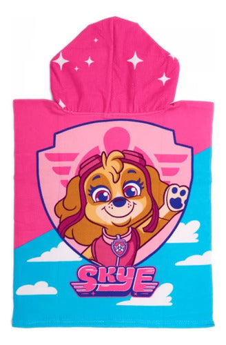 Poncho De Toalla Capucha Microfibra Piñata Paw Patrol Skye 1