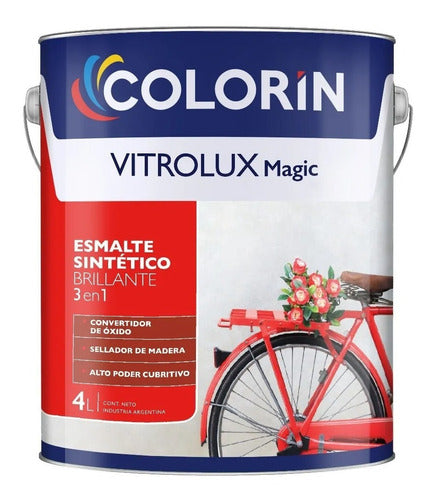 Colorín Vitrolux 3-In-1 Glossy Synthetic Enamel Paint 4L by Iacono 0