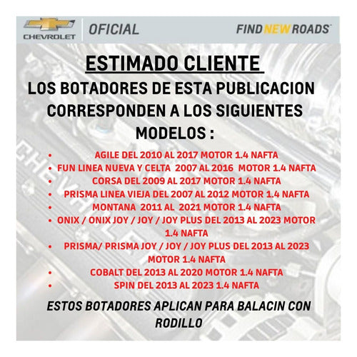 Chevrolet Botadores Juego X 8 Joy 1.4 Original 3c 1